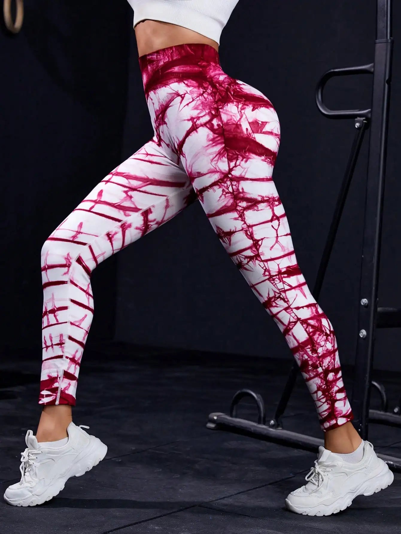 Women Seamless High Waist Tie Dye Yoga Leggings, Butt Lifting Compression Tummy Control Workout Gym Fitness Pants