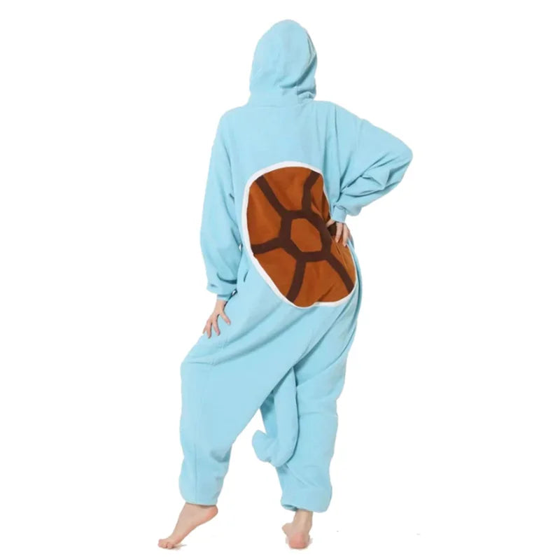 Squirtle Onesie Kigurumi Pajamas for Adult Cosplay Costume Halloween Christmas Anime Sleepwear Suit