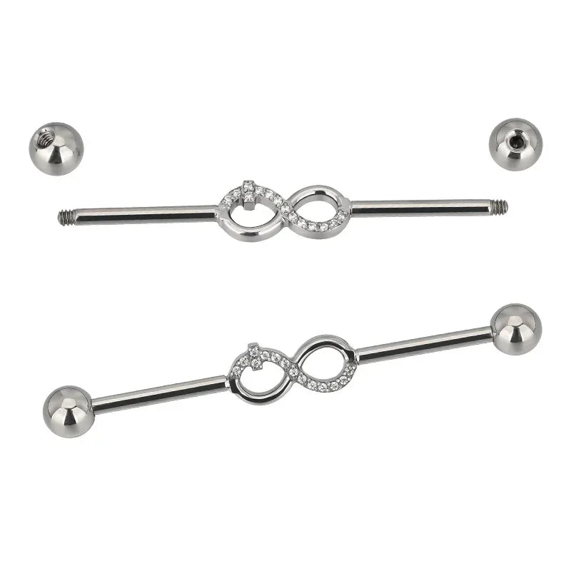 ASTM F136 Titanium PIERC Multiple Models Industrial Barbells Stone Ear Rod Helix Stud Cartilage Straight Bar Piercing Jewelry