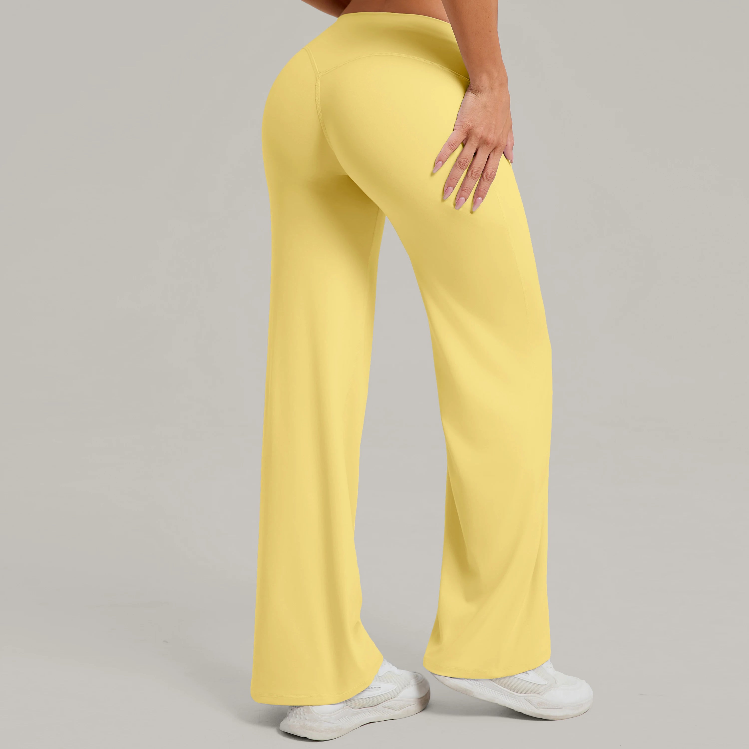 Women Straight Yoga Leg Bottoms Soft Stretchy Fabric Women's Yoga Pants GYM Sweat-Wicking Properties Running Sport Trousers