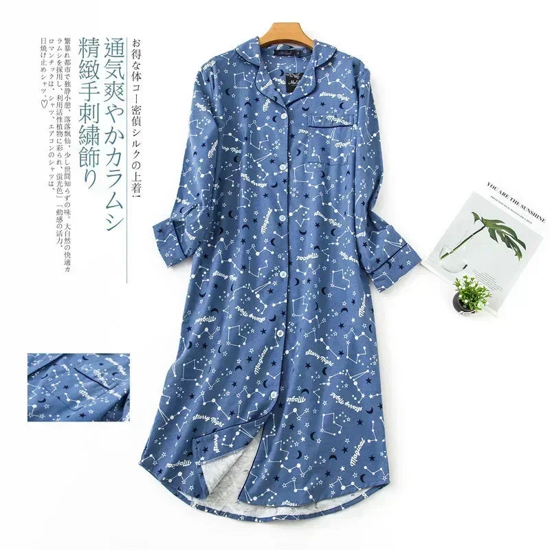 Multi Colors M-xxl Plus Sizes Night Dress for Women Sleepwear Plaid Design Mid-long Shirt Sleeping Dress Women Underwear Clothes