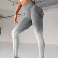 Women High Waist Leggings Gradients Seamless Leggings Slim Hip Liftting Fitness Pants High Elastic Fashion Gym Workout Tights