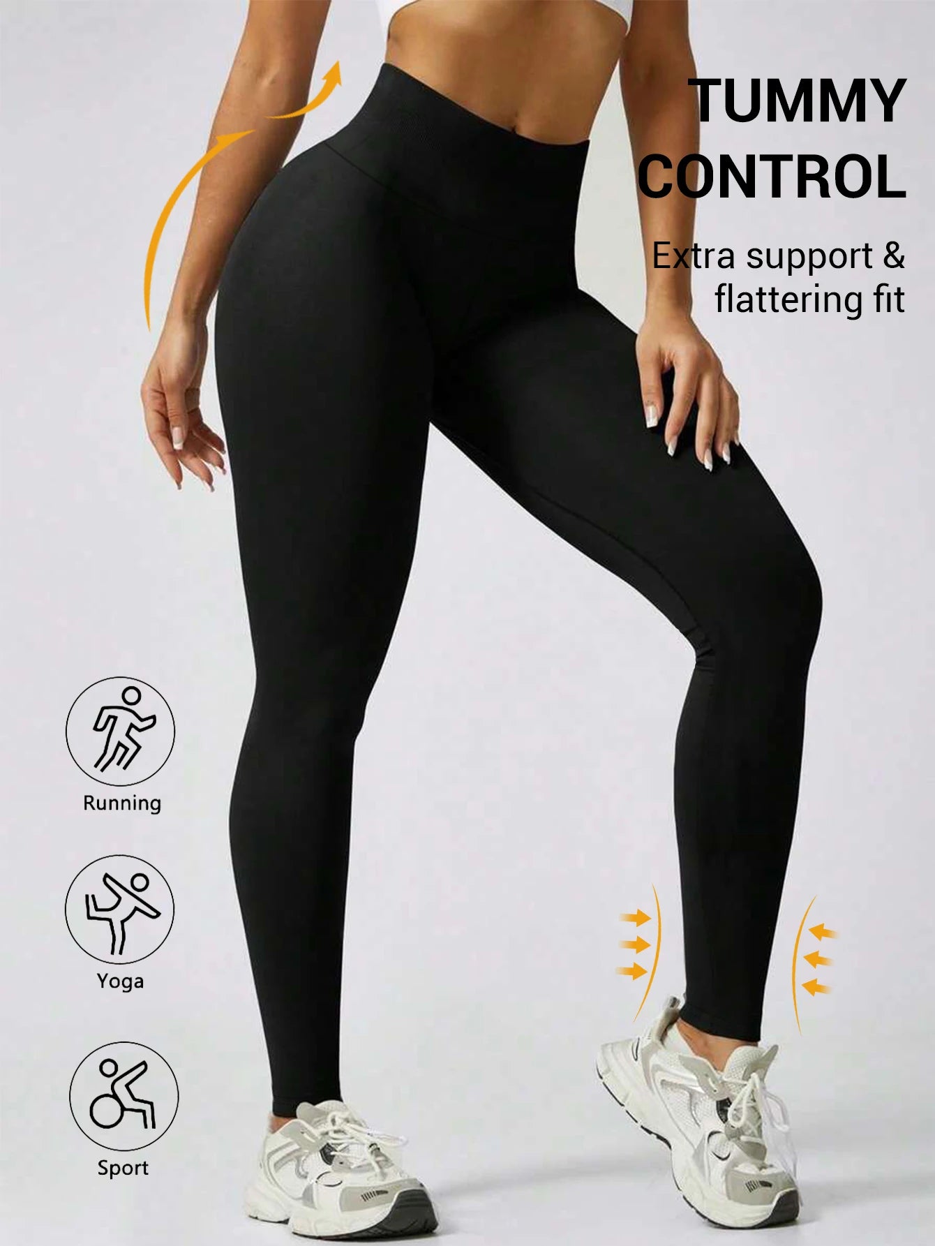 Womens Daily Athletic High Waist Skinny Leggings Tummy Control Hip Lifting Stretch Pants For Yoga Fitness Running Cycling