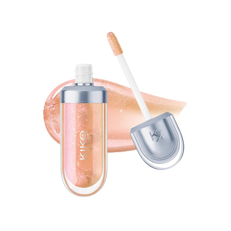 Kiko 3D Hydra LipGloss Non-fading Waterproof Blusher Moisturizing Shimmer Makeup Lip Gloss Lipstick Brun Rose Pearly Mauve Liner