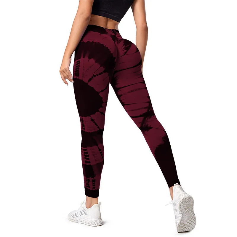 Tie Dye High Waist Leggings, Women's Tummy Control Butt Lift Workout Yoga Pants