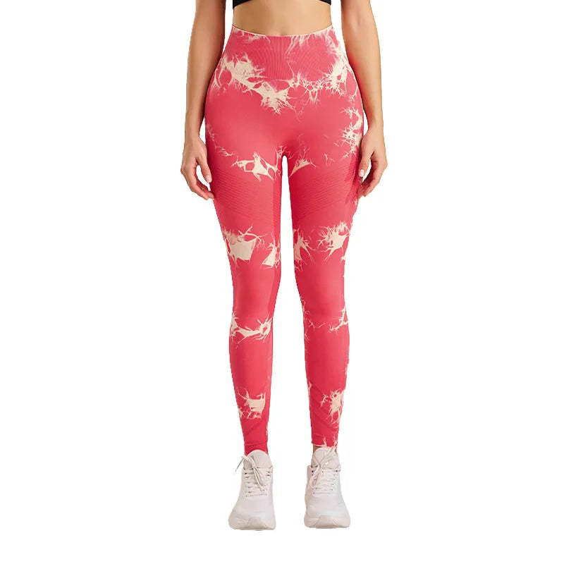 Gutashye Tie Dye Sport Leggings Women Gym Yoga Seamless Pants Sportswear Clothes Stretchy Hip Fitness Legging Activewear