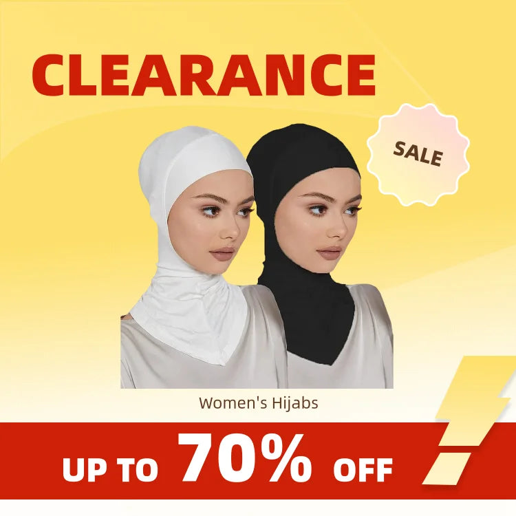 Clearance_Turban Caps for Women Muslim Underscarf Modal Hijab Inner Caps Stretchy Full Cover Shawl Cap Full Neck Coverage_Contin