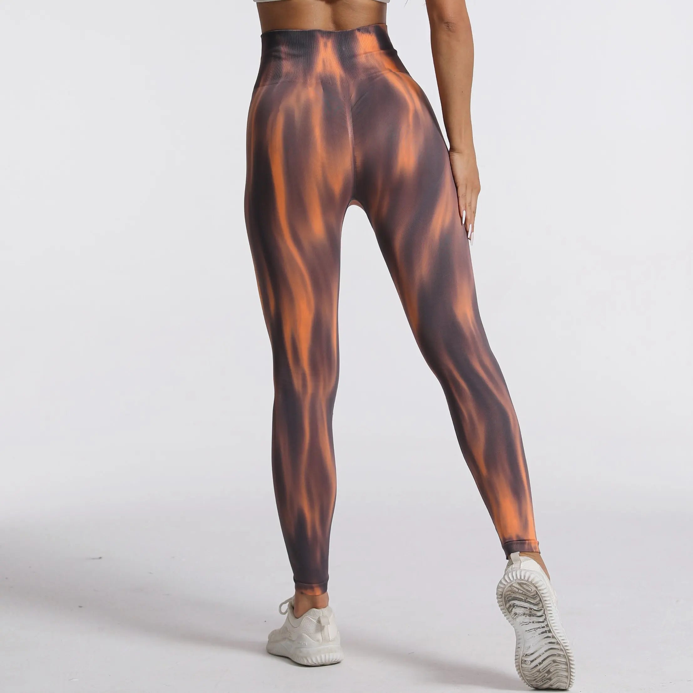 New Women Tie-dye Leggings Gym Athletic Workout Leggins High Waist Leggins Butt Lifting Yoga Pants Sports Training Tights