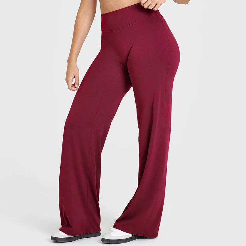VEQKING Soft Active Women Yoga Pants Strait-leg Yoga Pilates Trousers Naked Feel Gym Fitness Peach Hip Outfits Loose Fit Bottoms