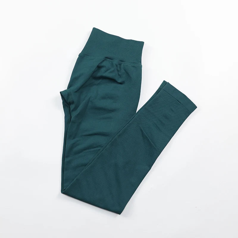 No Logo Sexy V-Back Leggings Seamless Yoga Pants Scrunch Butt Lifting Gym Leggings Low Ribbed Waistband Fitness Sports Tights