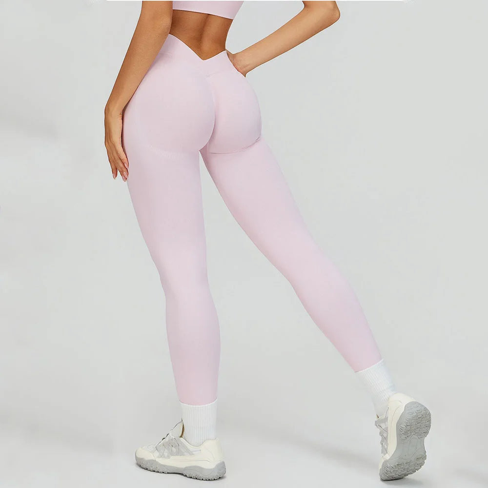 Seamless Leggings Summer Women Yoga Leggings Gym V Shaped Tight Fitness Pants Running Cycling Trousers High Waist Sports Legging