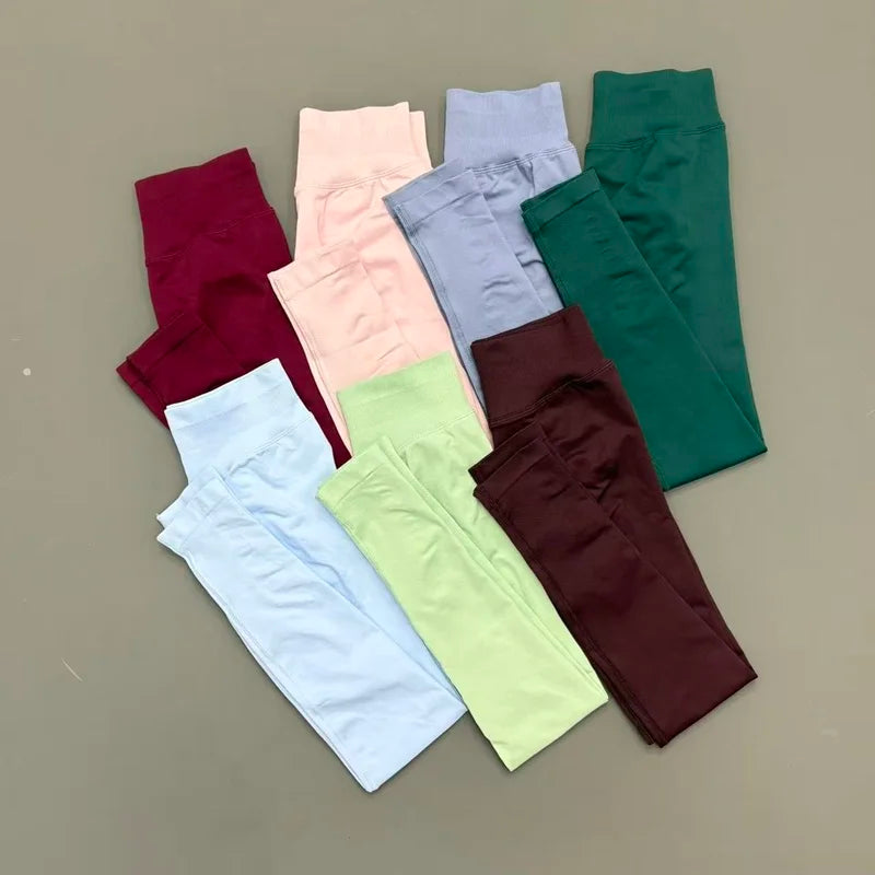 Seamless Yoga Leggings Women Low Waist Peach Booty Lifting Buttery Soft High Stretch Fitness Gym Workout Running Athletic Pants