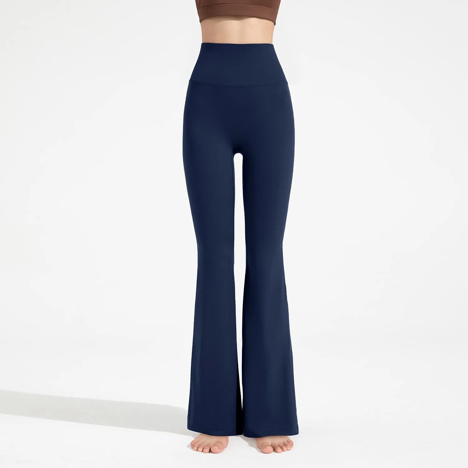 High-end Seamless High-Waist Flare Yoga Pants Women's Bell-Bottom Fitness Trousers High-Elastic Gym Tight Sports Leggings