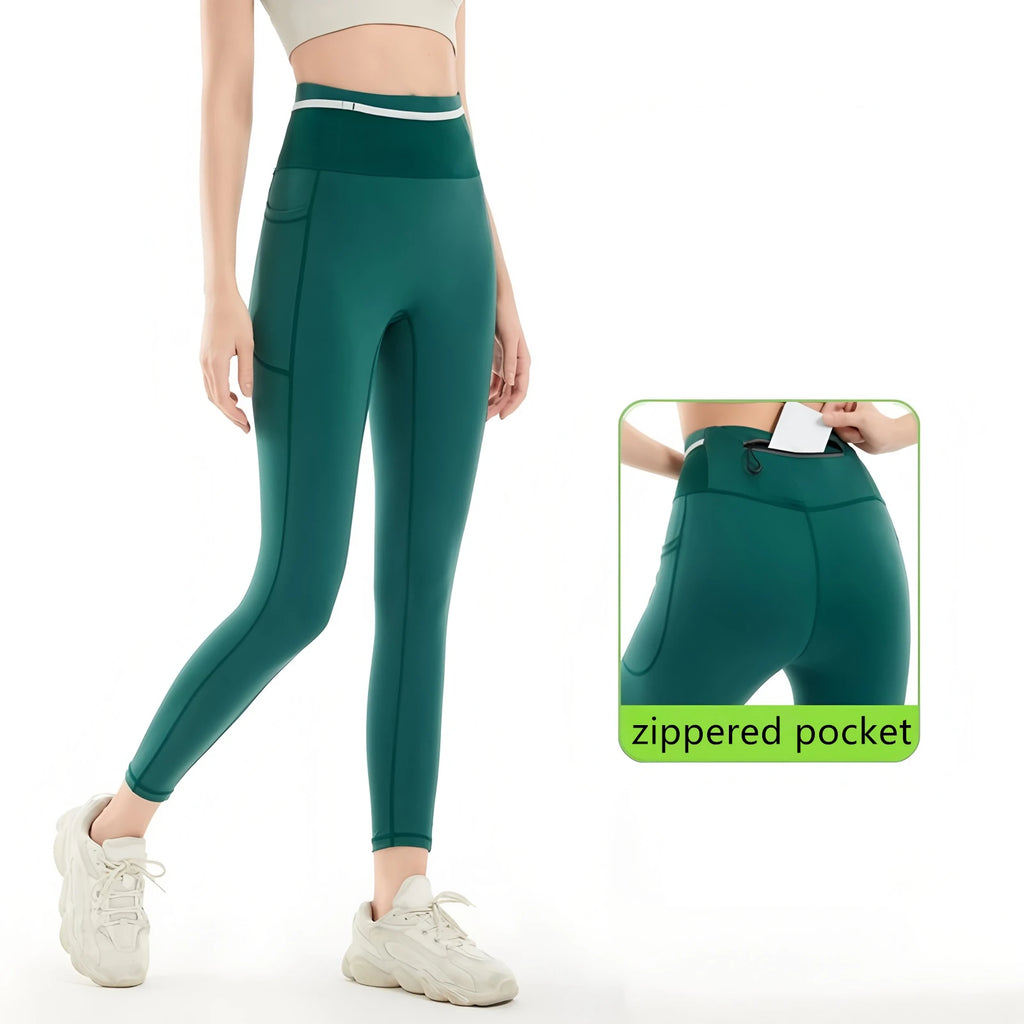 Women Winter Warmer Compression Running Pants Cycling Leggings Outdoor Sports Hiking Yoga Riding Hiking Tennis Tights Pockets