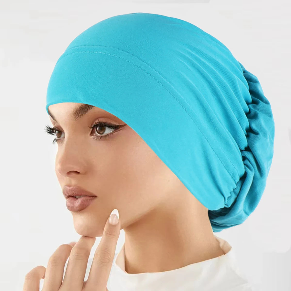 Muslim Fashion Women Hijabs Soft Stretch Solid Color Turban Hat Cancer Chemo Beanies Caps Headwear Headwrap Hair Accessories