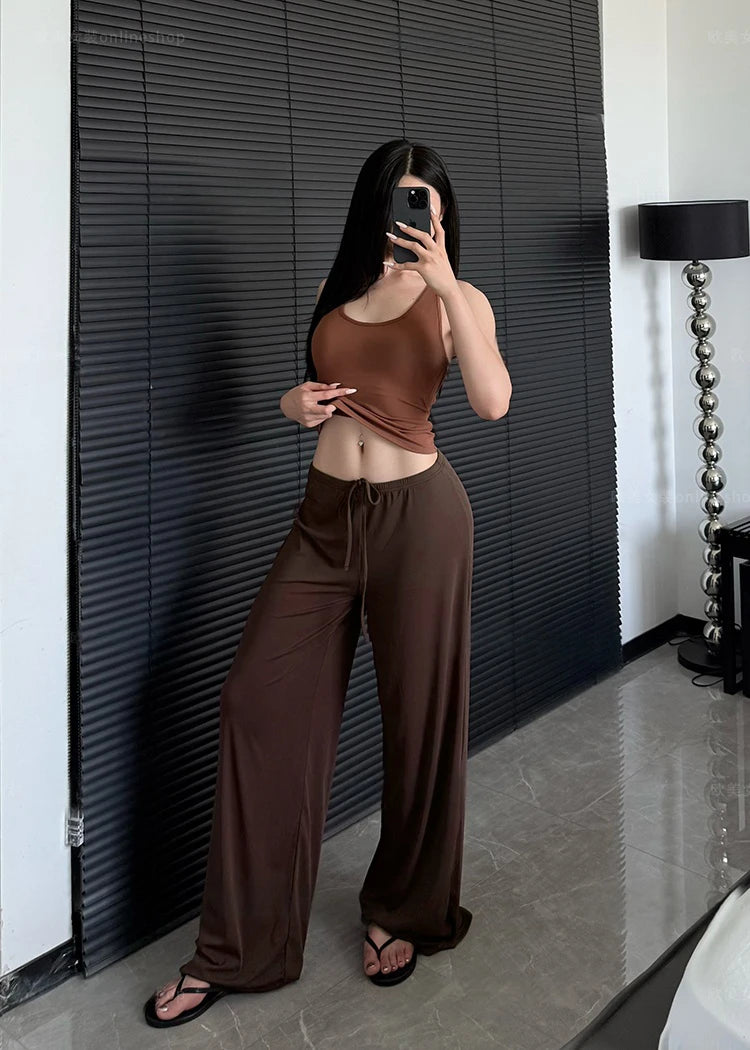 Ctenkevet-High Waist Wide-Leg Yoga Joggers for Women, Female Casual Tracksuit Bottoms, Straight Outdoor Baggy Sweatpants, Autumn