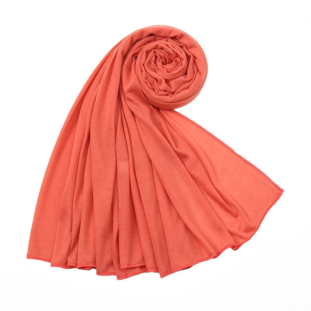 Hot Muslim Fashion Woman Soft Hijabs Scarf Shawl Plain Cotton Jersey Scarves Turban Women Long Shawls Head Wrap Headband Abaya