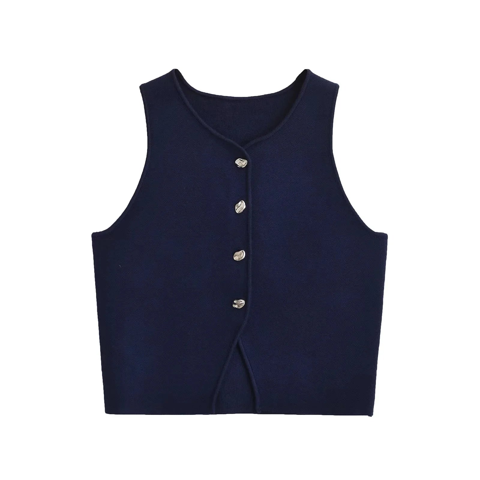 Ropa Mujer Winter 2025 New Outerwear Knit Vest Sleeveless Cropped Woman White Vest Asymmetrical Slim Sweater Vests Tops кардиган