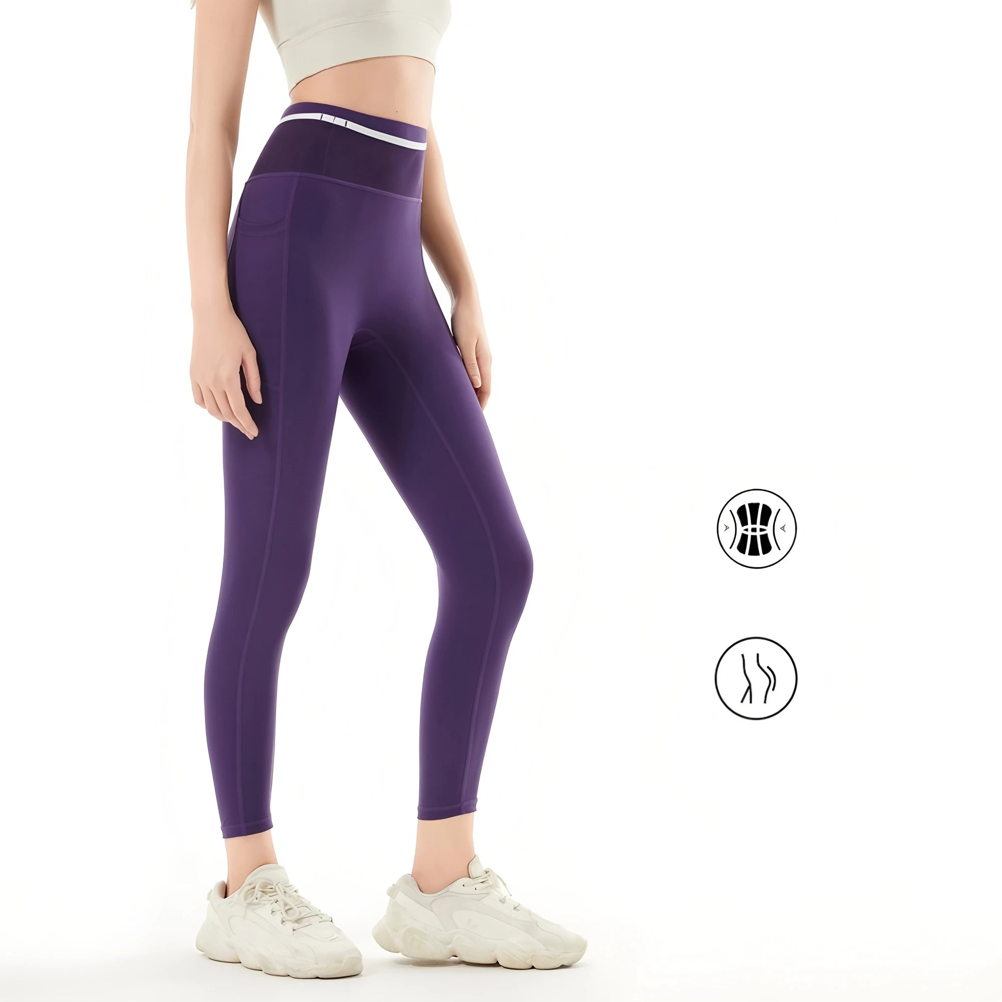 Women Winter Warmer Compression Running Pants Cycling Leggings Outdoor Sports Hiking Yoga Riding Hiking Tennis Tights Pockets