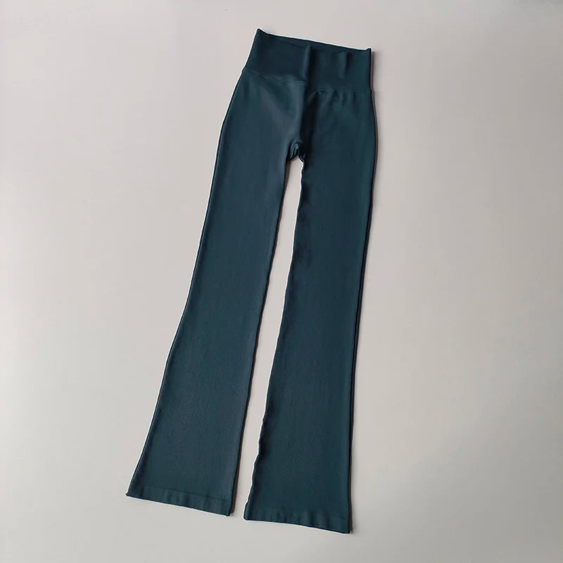Seamless High-Waist Flare Yoga Leggings Pants Women's Bell-Bottom Fitness Trousers High-Elastic Gym Tight Sports Leggings