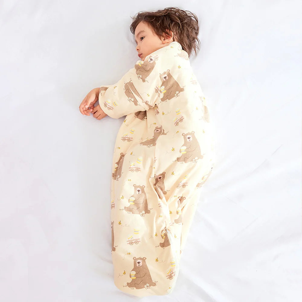 Sleeping Bag For Children 3-24Months Kids Sleepwear Sleeve Removable Winter Warm Thicker Anti-Kick Blanket Baby Sleepsack 3.5Tog