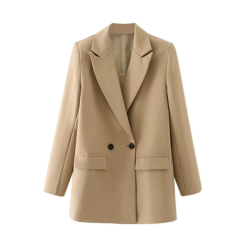 HXAO Blazer Woman Black Beige Khaki Blue Green Gray Women coat Fashion Office Wear Women's Blazers Jacket Outerwears 2024
