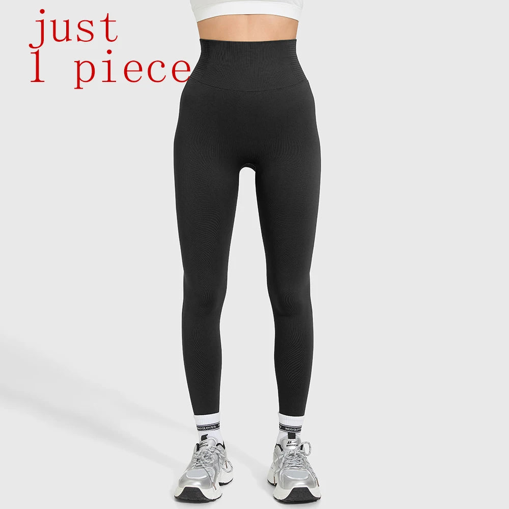 2 Pack Gym Leggings Women Seamless High Waist Yoga Pants  Slim Push Up Gym Tights Elastic Fitness Leggings Gym Workout Pants