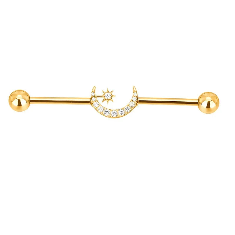 ASTM F136 Titanium PIERC Multiple Models Industrial Barbells Stone Ear Rod Helix Stud Cartilage Straight Bar Piercing Jewelry