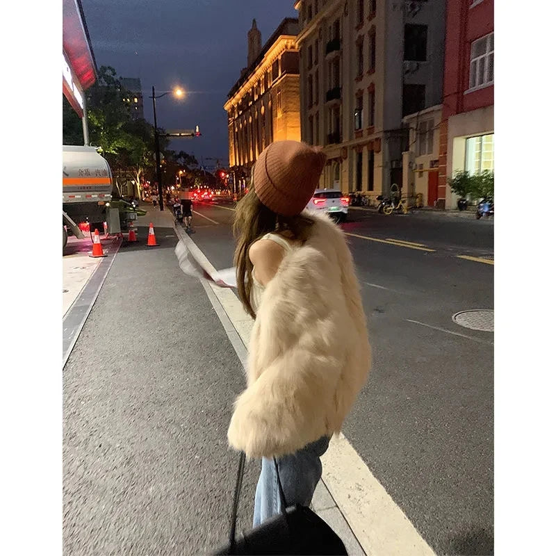 Faux Fur Coat Womens Clothing 2026 New Fashion Casual Imitation Fox Fur Coat Female  Short Loose Comfortable Winter Jacket