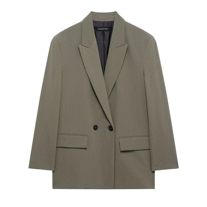MUJER Women's Tailoring Blazers Straight Office Blazer for Women New in Outerwears Casual Blazer Woman Long Sleeve Lady Jackets