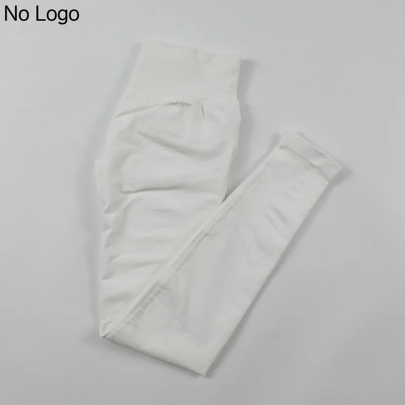 No Logo Sexy V-Back Leggings Seamless Yoga Pants Scrunch Butt Lifting Gym Leggings Low Ribbed Waistband Fitness Sports Tights