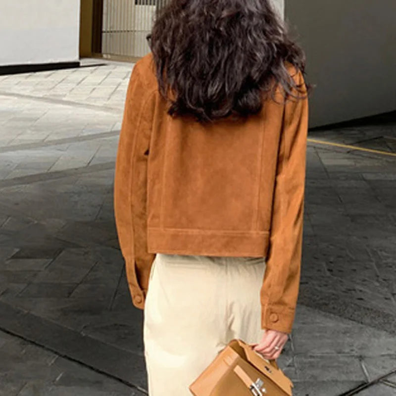 Classic Quality Leather Jacket For Women 2025 Winter Cashmere Suede Leather Coat Female Slimming Versatile Jaqueta Streetwear