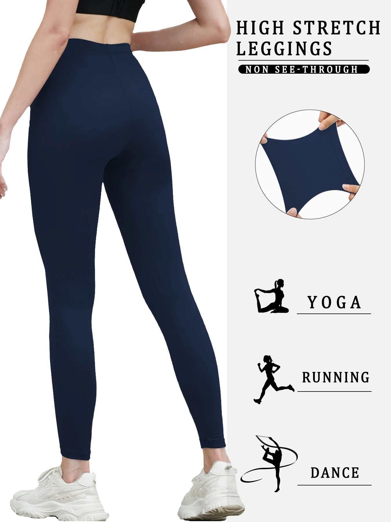Plus Size Women's Leggings with Super Soft Fabric - High Elasticity for Yoga Running Workout and Casual Everyday Wear