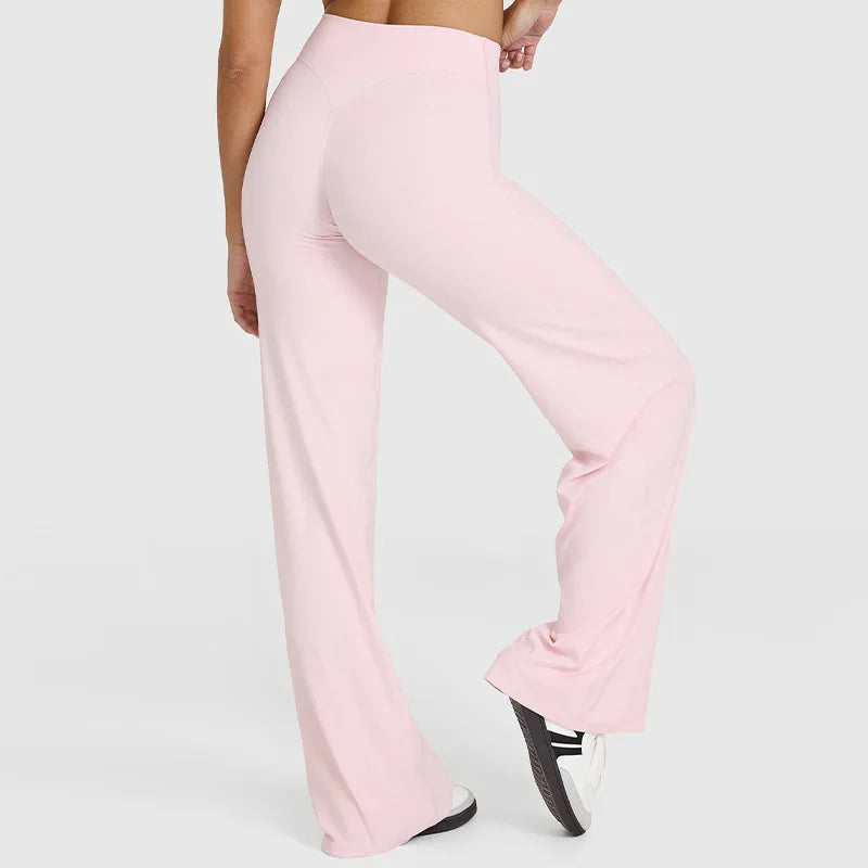 VEQKING Soft Active Women Yoga Pants Strait-leg Yoga Pilates Trousers Naked Feel Gym Fitness Peach Hip Outfits Loose Fit Bottoms