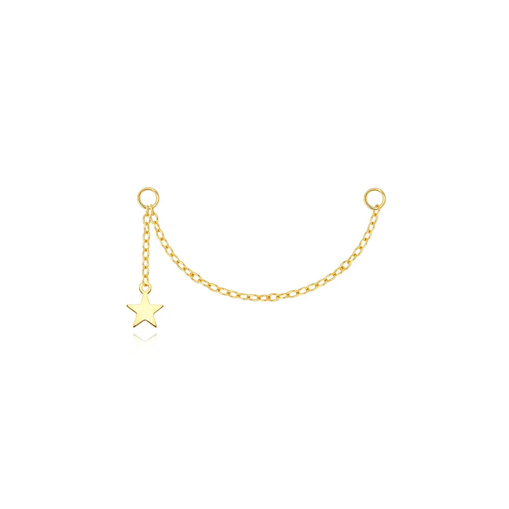 ROXI 925 Sterling Silver DIY 1 Piece Tassel Chain zircon Charms accessory for Women Circle/Piercing Earrings Perforated Jewelry