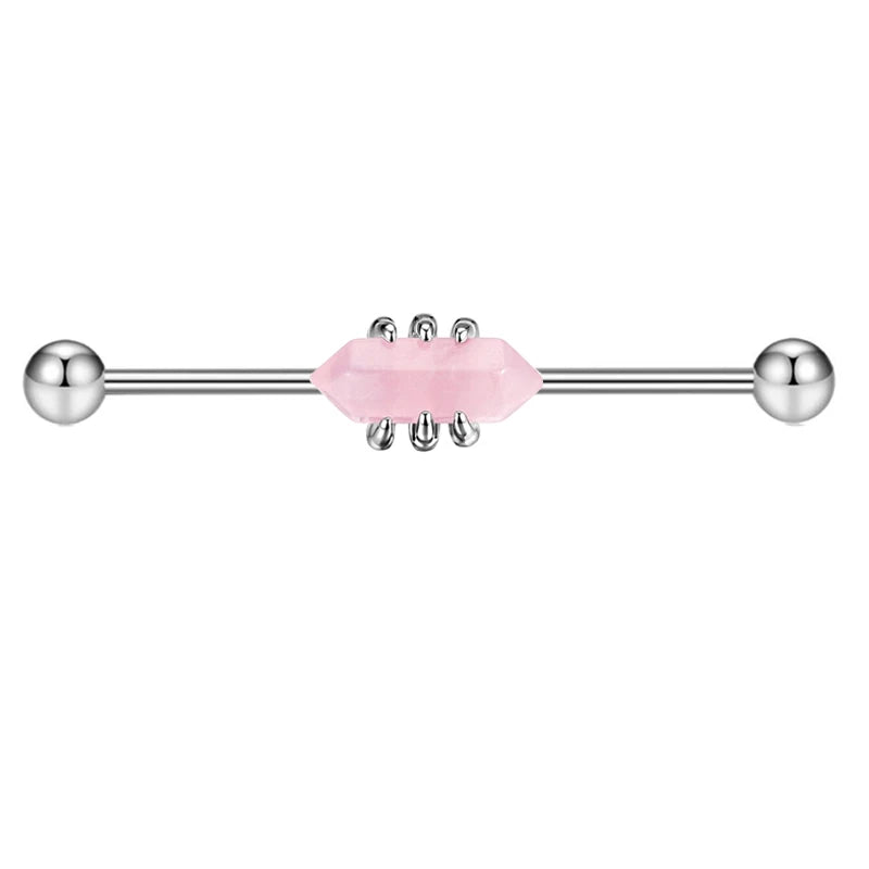 316L Surgical Steel Industrial Barbell Earrings Heart Arrow for Women Men Helix Conch Cartilage Piercing Jewelry 38mm 14g Bar