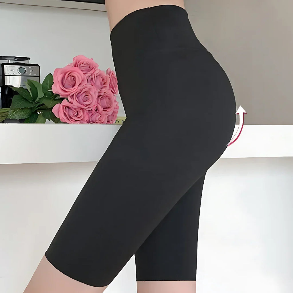 Summer Shark Bottoming Trousers Female External Wear Thin Section High Waist Lift Hip Elastic Yoga Five-minute Trousers Female