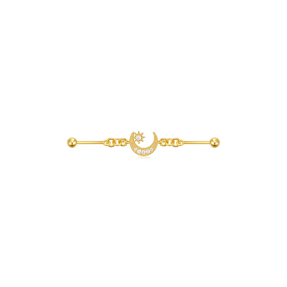 CANNER 925 Sterling Silver Devil's Eye Five Petals Zircon Chain Barbell Piercing Women Ins Butterfly Octagonal Star Earring