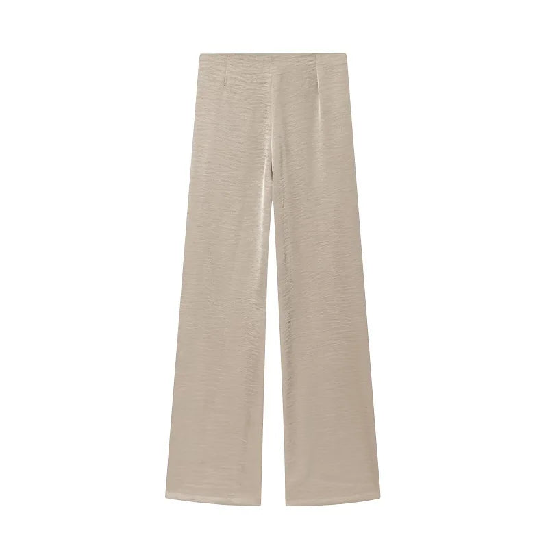 MUJER Polka Dot Pants Set Women 2 Piece Satin High Waist Woman Trousers Suits Corset Crop Top Woman Summer Outfit Women's Pants