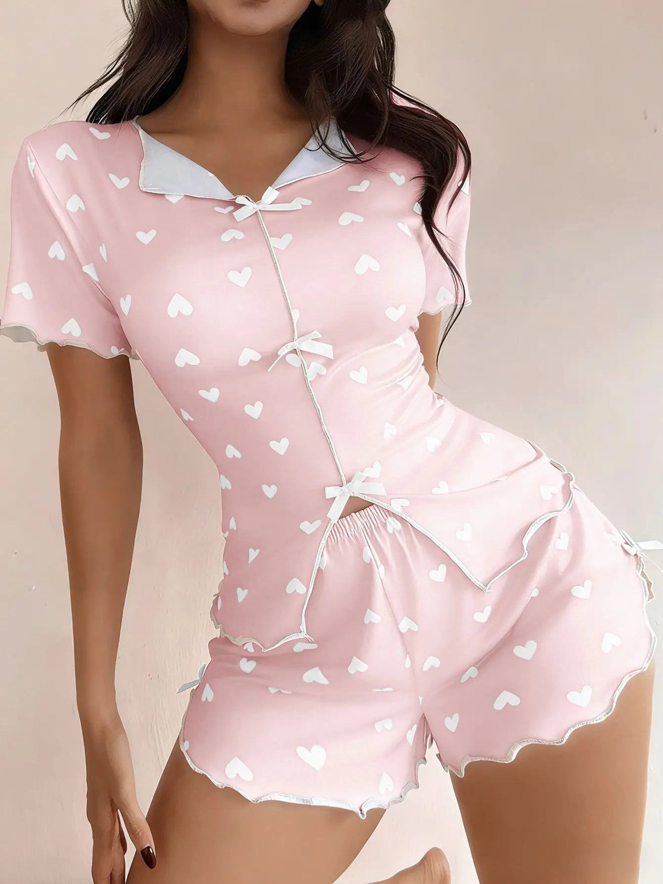 Pyjama Femmes Sexy Short Sleeve Sleepwear Pajama Women Pajamas Sleepwear for Sleeping Women's Pajamas With Trousers Sets Woman