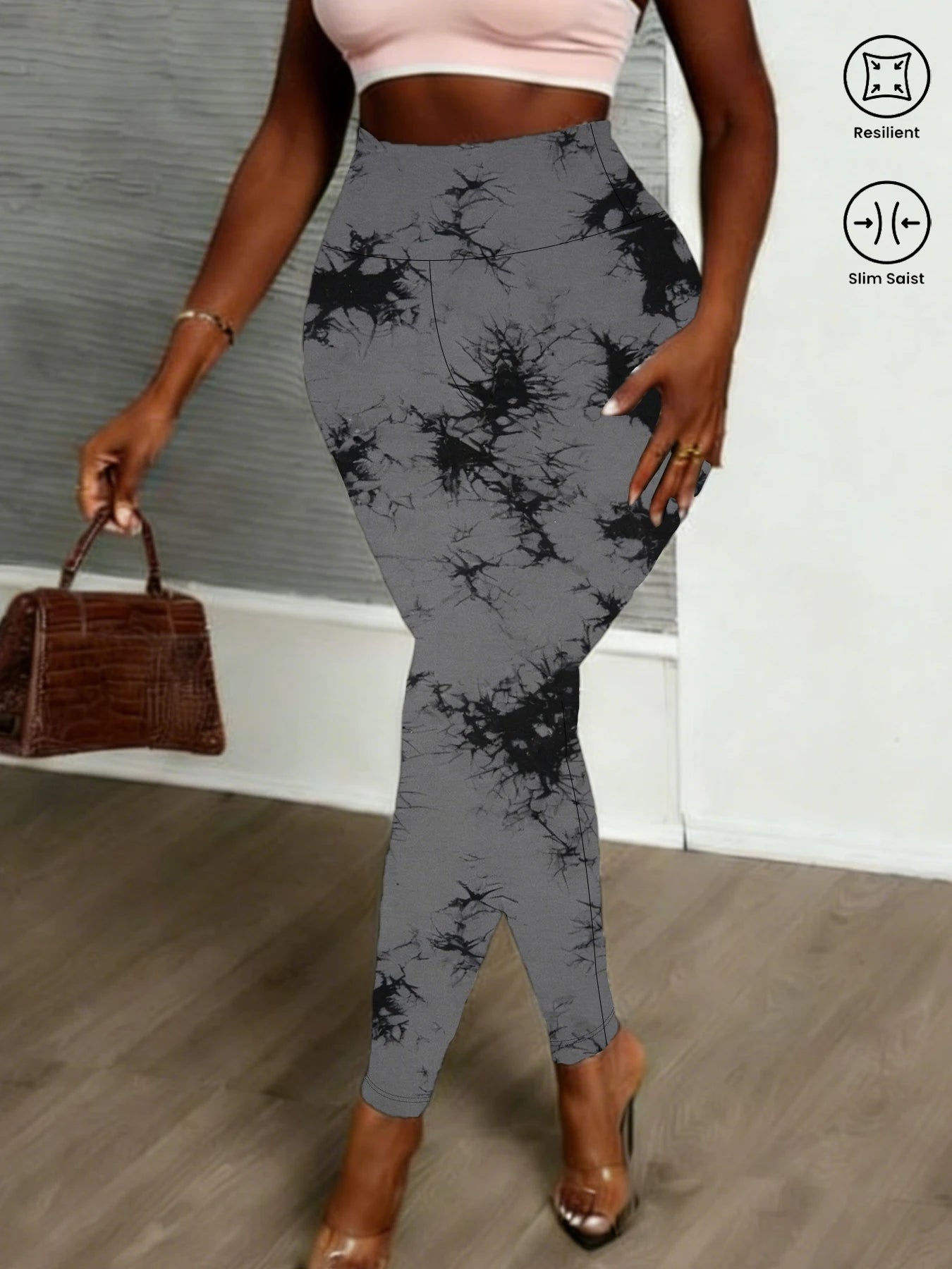 Women's Super Soft High Waisted Tie Dye Print Leggings for Cozy Home & Casual Outfit