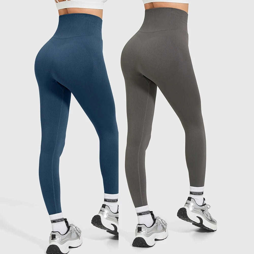 2 Pack Gym Leggings Women Seamless High Waist Yoga Pants  Slim Push Up Gym Tights Elastic Fitness Leggings Gym Workout Pants