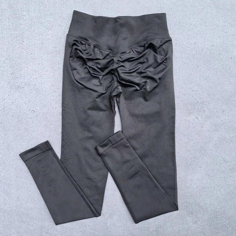 Leggings Women Scrunch Seamless Yoga Leggings Gym Sports Pants Low Ribbed Band High Stretch Fitness Outfit Workout Tights