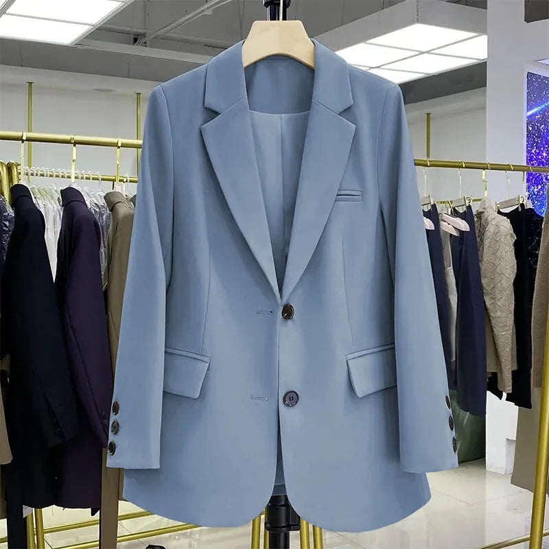 2026 New Blazer Women Coat Spring New Office Lady Blazer Womens Vintage Casual Loose Korean Version Small Suit Jacket 20 Colors