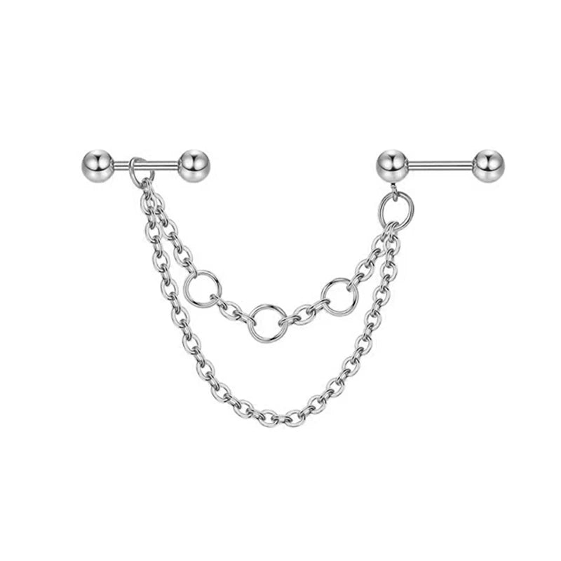 316L Surgical Steel Industrial Barbell Earrings Heart Arrow for Women Men Helix Conch Cartilage Piercing Jewelry 38mm 14g Bar