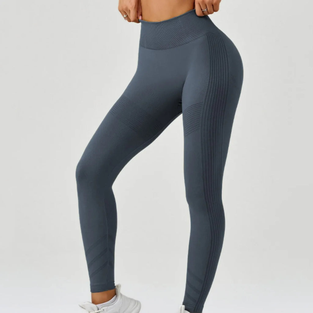 Women's Seamless Knit High Waist Yoga Leggings Quick Dry Breathable Tummy Control Peach Butt Lifting for Running Training