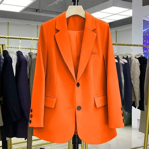 2026 New Blazer Women Coat Spring New Office Lady Blazer Womens Vintage Casual Loose Korean Version Small Suit Jacket 20 Colors
