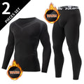 2/4 Pcs Autumn/Winter Men's Black Long sleeved Pants Underwear Set Youth Fitness Running Base Sports Shirt Casual Stretch Pants