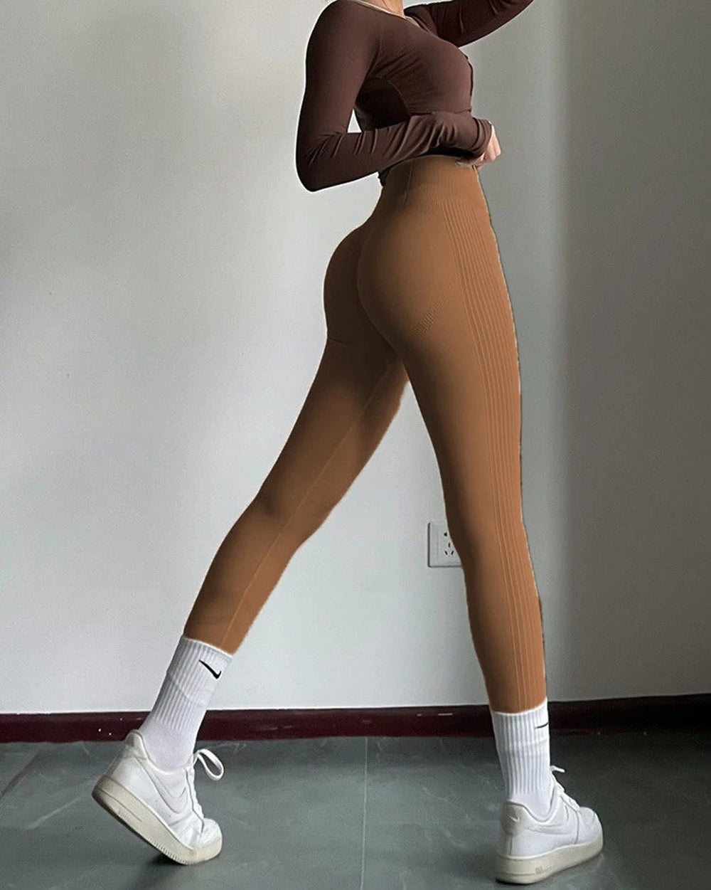 Womens Gym Seamless Yoga Pants Sports Clothes Stretchy High Waist Athletic Exercise Fitness Leggings Sports Activewear Leegings