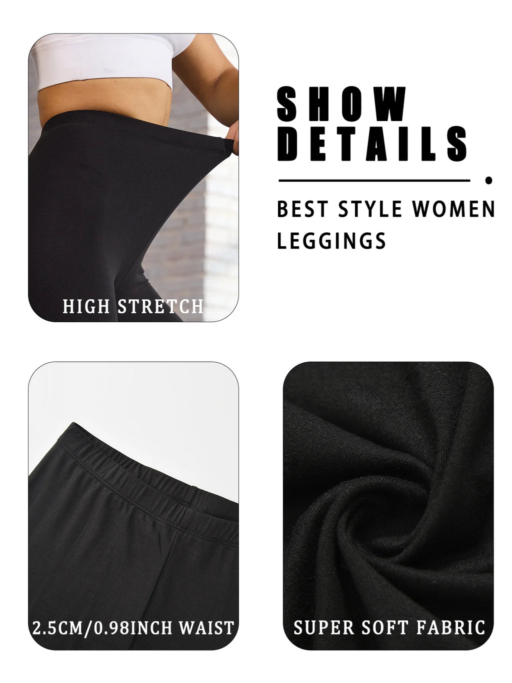 Plus Size Women's Leggings with Super Soft Fabric - High Elasticity for Yoga Running Workout and Casual Everyday Wear